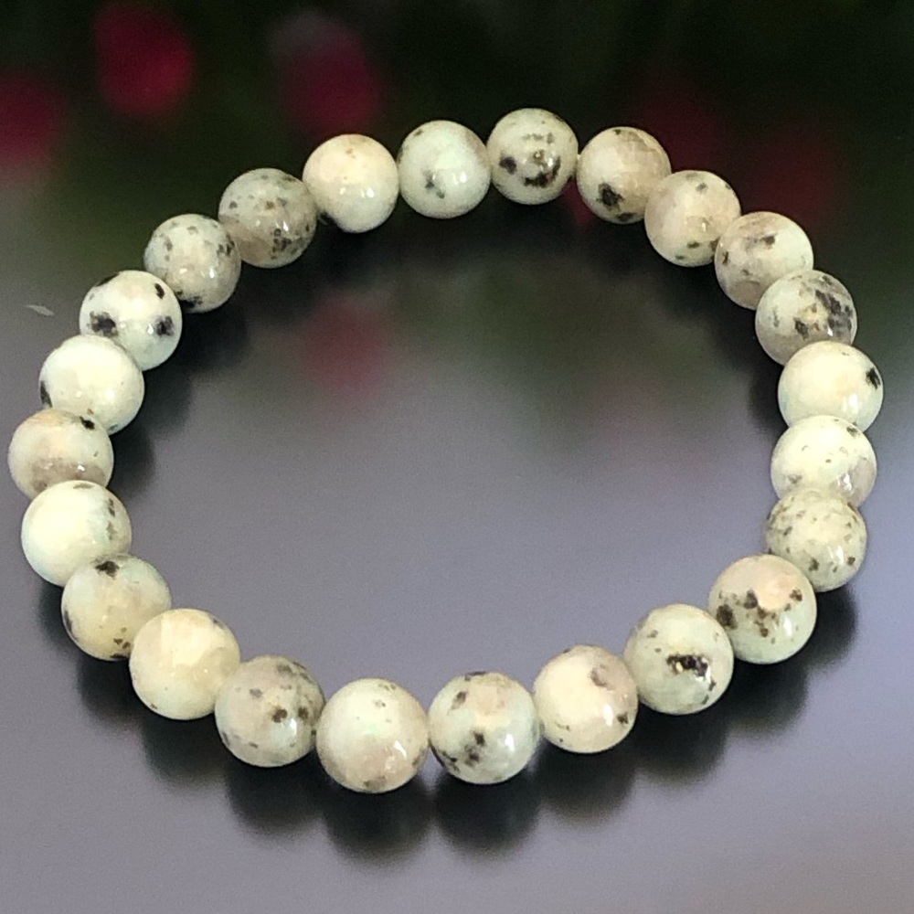 Kiwi Jasper 8mm Natural Stone Beads Stretchable Bracelet